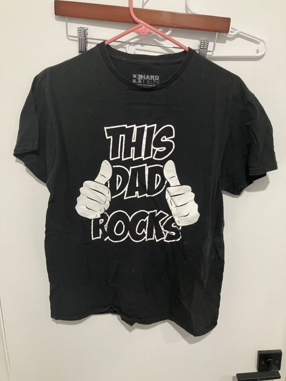 Hard Ten Clothing This Dad Rocks Graphic T-Shirt, Black/White, Size Medium